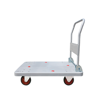 Chariot à plateforme en plastique robuste Uni-Silent 300 kg à quatre roues, chariot à main en plastique 660 lb LH300P-DX