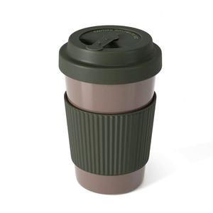 Mug cadeau écologique personnalisé en bioplastique pour café à domicile ou à emporter, tasse à café de 12 oz avec couvercle durable - Product Image 2