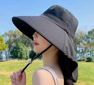 Sombrero de Protección Solar UPF 50+ con Ala Ancha, Gorra de Pesca para Playa con Solapa para el Cuello, Resistente al Viento, para Aventuras al Aire Libre, Regalos Promocionales - Product Image 2