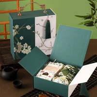 Nouvelle boîte cadeau de style chinois, boîte d'emballage portable de haute qualité en vert, boîte rétro exquise à poignée pour cadeaux souvenirs