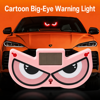 Lumière de signalisation de sécurité anti-collision arrière pour voitures, alimentée par énergie solaire, affichage LED démoniaque pour vitre arrière, motif triangle néon de dessin animé