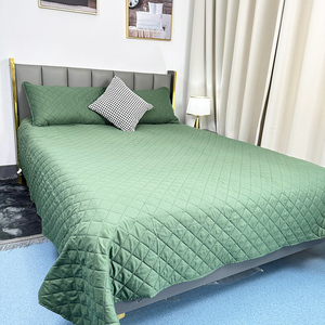 Custom Queen Quilted <strong>Bed</strong> <strong>Spread</strong> Cover Set Ultrasonic Polyester Filled Shams for Bedroom - Product Image 1