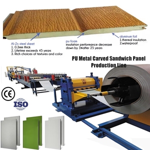 <span class=keywords><strong>Machine</strong></span> de panneaux sandwich en relief <span class=keywords><strong>PU</strong></span> pour mur extérieur à isolation thermique décorative avancée Ligne de production de panneaux sculptés en métal Fasade - Product Image 1