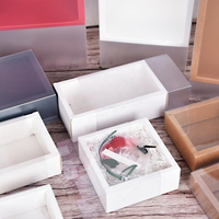 Boîte à tiroir en papier transparent avec manchon givré, impression personnalisée pour emballage de thé, parfum, savon