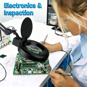 Lampe d'inspection pliable 2-en-1 avec loupe en verre et LED UV 6500K pour bijoux, circuits imprimés et électronique - Product Image 6