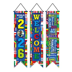 Drapeau suspendu transfrontalier 2026 États-Unis-Canada-Mexique pour les fans, décoration murale, bannière <span class=keywords><strong>triptyque</strong></span>, ambiance de bar - Product Image 5