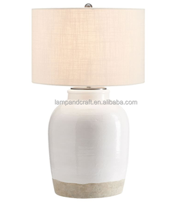 Hand Painted Ceramic <b>Desk</b> Lamp Includes an Extra <b>Large</b> Textured Straight Sided Shade in Sand - Product Image 5