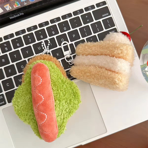 ตุ๊กตาจำลองรูปอาหาร แซนวิช แฮมเบอร์เกอร์ เค้กเชอร์รี่ พวงกุญแจ จี้ห้อยสำหรับเครื่องเครน - Product Image 4