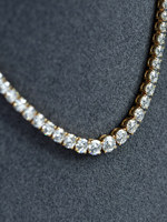 Hailey Geschenk Feenhafte Ethereal Tennis Gradient Style 18K Massivgold Voll-Diamant-Halskette – Perfekt für Bankette und Partys, ein echter Blickfang