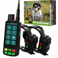 Traceur GPS pour chien de chasse Eseek avec signal VHF en temps réel et collier étanche IP68 - 1 appareil portable et 2 colliers