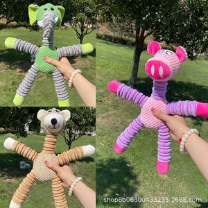 Jouets en peluche pour chiens, jouets à mâcher en forme d'animaux de dessin animé pour divertissement des animaux domestiques en intérieur, jouet sonore pour le nettoyage des dents - Product Image 3