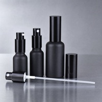 Ensemble de flacons cosmétiques vides noirs avec pompe pulvérisatrice pour sérum, lotion, parfum, soins de la peau - Vente en gros pour fournisseurs