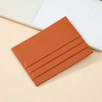 Dompet Mini Kulit Asli Vintage Pria & Wanita Ultra Tipis Anti-RFID & Tempat Kartu Kredit untuk Kartu Bank dan ID