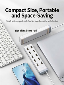 UGREEN 7 Port <b>USB</b> 3.0 <b>Hub</b> CR116 With DC 5V 2A <b>Power</b> Adapter High Speed <b>USB</b> Splitter For Laptop PC Desktop - Product Image 5