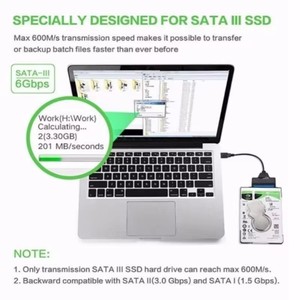 Câble adaptateur USB 3.1 Type C vers SATA III pour disque dur <span class=keywords><strong>SSD</strong></span> 2,5 pouces, 22 broches, pour <span class=keywords><strong>Samsung</strong></span> 870 EVO SATA III <span class=keywords><strong>SSD</strong></span> 2,5 - Product Image 6