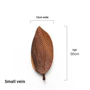 Plateau à thé en bois de conception de feuille de noyer jetable moderne Chainlink finition polie pour une utilisation en fête plateau de service élégant - Product Image 6