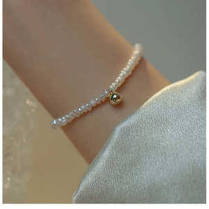 Pulsera de Perlas Redondas de Agua Dulce WENCHI para Mujer, Verano 2025, 16 cm con Cadena de Extensión de 3 cm para la Nueva Temporada - Product Image 1