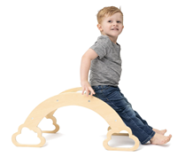 Chaise à bascule Montessori en bois arc-en-ciel pour bébé