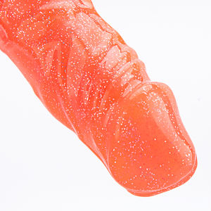 TPR Dildo elettronico trasparente per masturbarsi blu arancione rosa singola vibrazione pene per la stimolazione G-Spot per le donne - Product Image 5