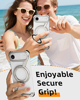 Casing Ponsel Anti Benturan Berbahan Metal dengan Perlindungan 360 °   Penyangga Putar untuk iPhone 17 Air 17 Pro 17 16 15 13 Pro Max