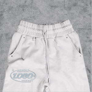 Pantalon de survêtement Prin Eco Friendly Vintage Fashion Light Wash pour hommes avec logo personnalisé du service OEM - Product Image 3