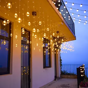 クリスマス屋内屋外ウィッシュボールフェアリーLedウィンドウカーテンストリングライトウォーム200LEDライト壁の装飾Ledカーテンライト