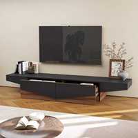 Meuble TV moderne de haute qualité pour salon, console multimédia bicolore avec 2 tiroirs, mobilier de maison élégant et écologique en bois