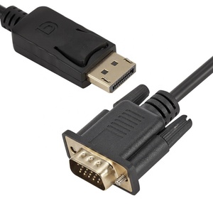 High Quality Black 1.8M 6FT 1080P <strong>Displayport</strong> to VGA Cable DP Male to VGA Male Display Port Cable HDTV Projector - Product Image 3