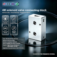 Base de vanne solénoïde en alliage d'aluminium plaquée, installation verticale, pour raccordement de cylindre 4M210/4M310/4M410, bloc de plaque de collecteur
