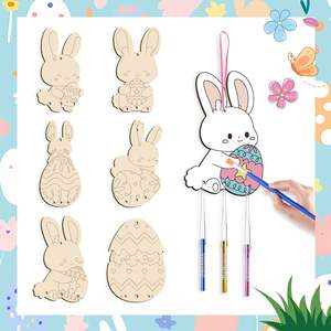 Manualidades <span class=keywords><strong>de</strong></span> Madera Personalizadas para Niños, Manualidades <span class=keywords><strong>de</strong></span> Madera para <span class=keywords><strong>Pascua</strong></span>, Huevos <span class=keywords><strong>de</strong></span> <span class=keywords><strong>Conejo</strong></span> para Decoraciones <span class=keywords><strong>de</strong></span> Fiestas Infantiles y Artesanías para el Hogar - Product Image 3
