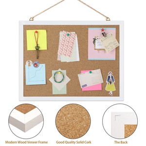 Custom Size <strong>White</strong> Frame Hanging <strong>Pin</strong> <strong>Board</strong> Rectangle Cork Bulletin <strong>Board</strong> for Office or Home Use for Writing - Product Image 3