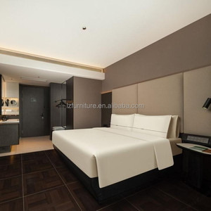 Commercial Hotel Room Furniture Standard Wood <b>Queen</b> <b>Bed</b> <b>Frame</b> with Oversized Upholstered Headboard for 3 Star Hotel Bedroom Sets - Product Image 2