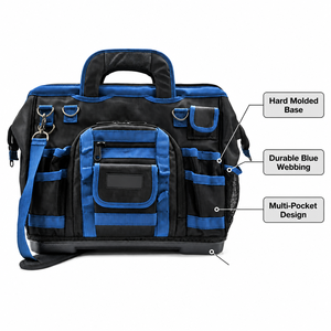 Bolsa de Herramientas para Electricista, Técnico de HVAC, Fontanero, Base Rígida, Abertura Superior Ancha, Múltiples Bolsillos, Fabricación OEM, Venta al Por Mayor Personalizada - Product Image 4