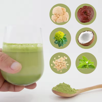 QINSHANTANG Matcha vert biologique certifié en poudre pour boisson au lait, mélange instantané de matcha au lait aux champignons, sachet en vrac, boîte, très bien noté