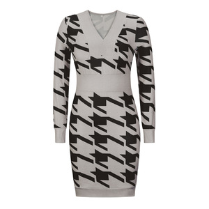 Nuevo Vestido Informal de Punto con Cuello en V para <span class=keywords><strong>Mujer</strong></span>, Talla Grande, Sexy, <span class=keywords><strong>Otoño</strong></span> <span class=keywords><strong>Invierno</strong></span> <span class=keywords><strong>2022</strong></span>, 100% Poliéster, ODM - Product Image 3