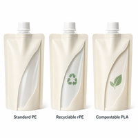 Pochette souple personnalisée avec bec verseur pour shampoing, gel douche, cosmétiques, soins de la peau, savon liquide, emballage avec bouchon à vis
