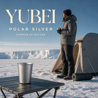 Tasse à café de camping en titane pur de qualité supérieure Polar Silver, 350 ml, à double paroi, anti-brûlure, sans revêtement
