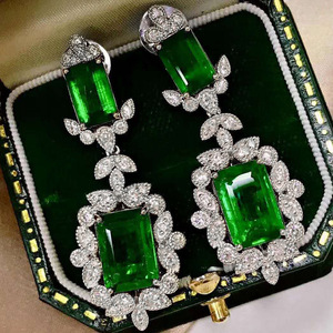 Eleganti Orecchini Pendenti Quadrati Verdi per Donne, Stile da Festa, Accessori per Orecchie da Indossare Quotidianamente - Product Image 3