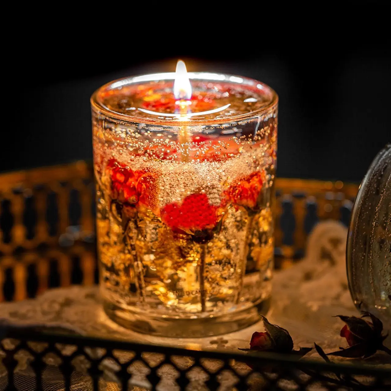 Vera gelatina di fiori per aromaterapia candela di incenso olio essenziale scatola regalo floreale candela di cristallo tazza camera da letto profumo ornamenti