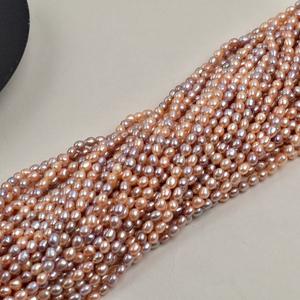 Perles en vrac de forme baroque de couleur bonbon naturelle de 5 à 6 mm, accessoires de bijoux DIY, double face, trou droit, couleur mélangée - Product Image 3