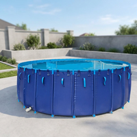 Réservoir d'eau en PVC à structure supportante avec design rond pliable pour l'aquaculture et les bassins à poissons