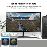 Câble coaxial torsadé DP 1.4 UHD 8K 60Hz 4K 144Hz 32,4 Gbit/s 2m blindé en PVC plaqué or pour ordinateur portable et moniteur