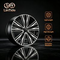 Jante en alliage forgé multi-rayons noir brillant usiné, design lame radiale, de luxe, pour mise à niveau de berline de luxe