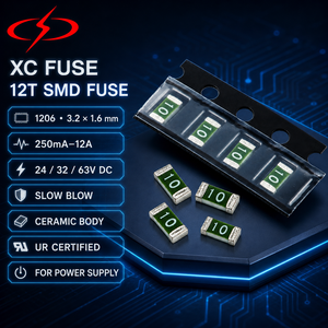 Fusible XC FUSE 12T SMD 1206 3.2x1.6mm Cerámico 250mA-12A 24/32/64V DC <span class=keywords><strong>de</strong></span> Acción Lenta con Certificación UR para Bajo Voltaje para Fuente <span class=keywords><strong>de</strong></span> Alimentación - Product Image 4