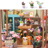 Enfants bricolage en bois maison de poupée Miniature jardin maison Kit avec meubles et lumière LED bricolage 3D Puzzle artisanat jouets cadeaux
