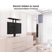 Support TV motorisé vertical sous le lit, support de télévision pour écrans de 32 à 80 pouces avec télécommande, support TV compact