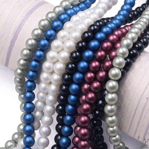 Perles de verre rondes mates de 6 mm, imitation perles de verre avec trous pour la fabrication de bijoux, vente en gros, bricolage - Product Image 4