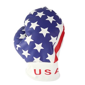 Wholesale Golf Putter Cover, PU Leather Golf Club Head Cover for Driver Fairway, USA Flag Boxing Golf Headcovers