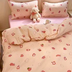 Gestreiftes Verdicktes Twill 4-Teiliges King-Size Polyester Bettbezug-Set Bettwäsche-Set Luxuriöses Umweltfreundliches Schlafsaal-Set - Product Image 5