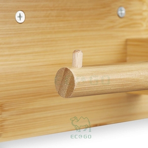 Étagère pour téléphone portable et lingettes humides Porte-papier hygiénique en bambou Porte-papier hygiénique Bin Organisateur de salle de bain en bois - Product Image 3